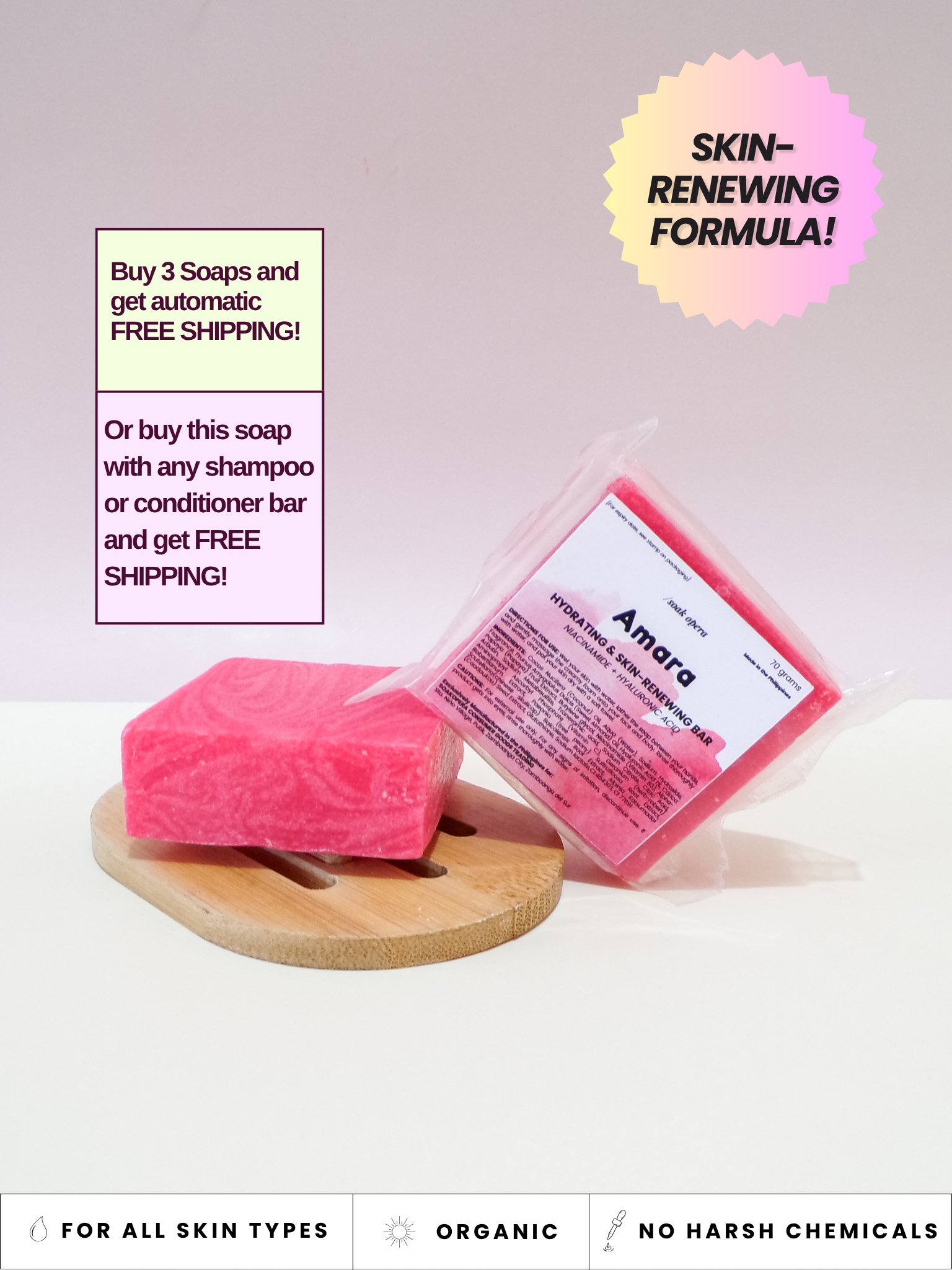 Amara Renewing & Hydrating Soap [Niacinamide+Hyaluronic Acid]