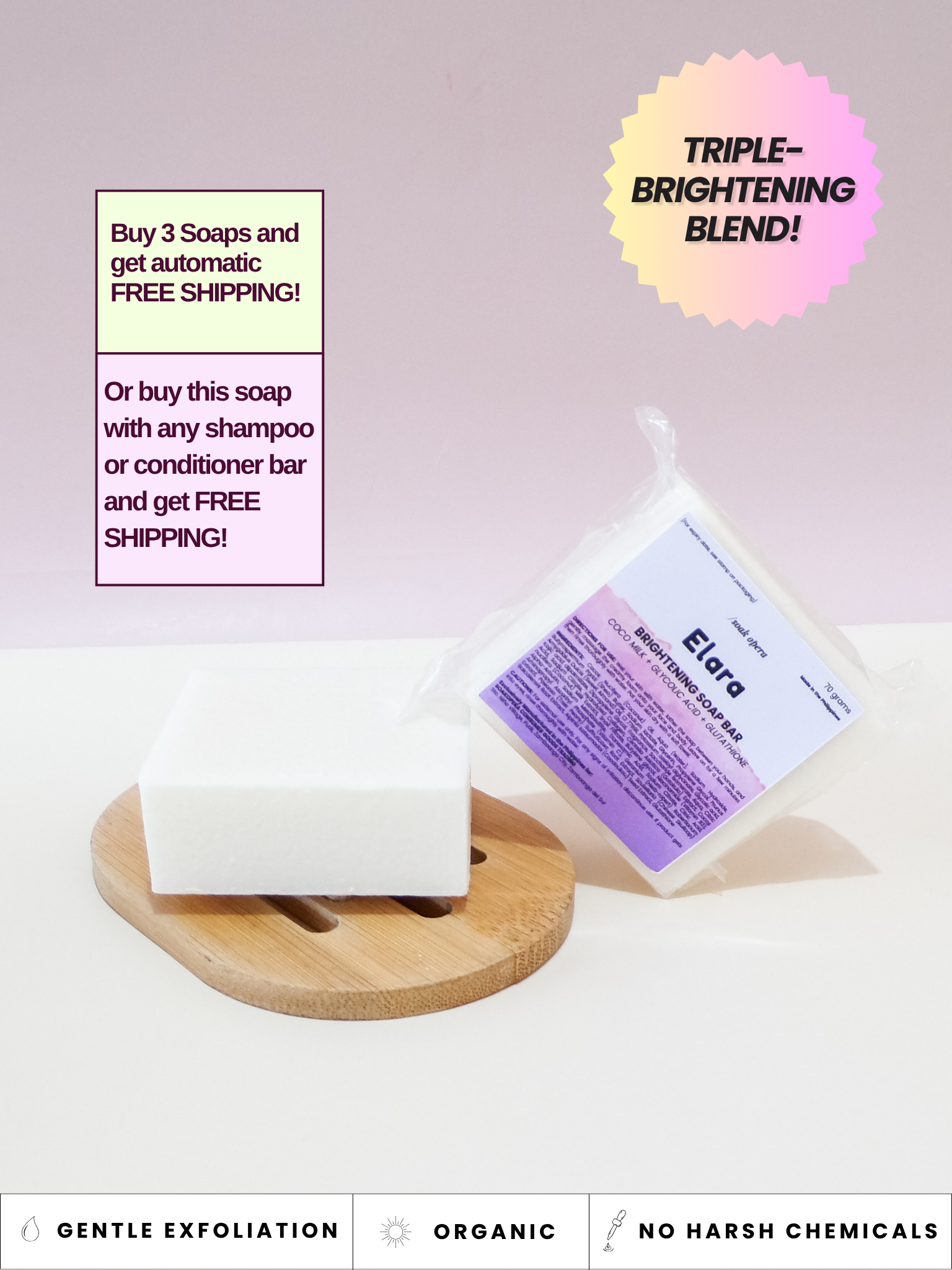 Elara Brightening Soap Bar (whitens dark areas)